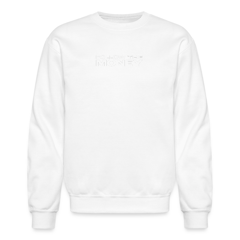 BLACK WOLF FOLLOW THE MONEY CREWNECK SWEATSHIRT - white