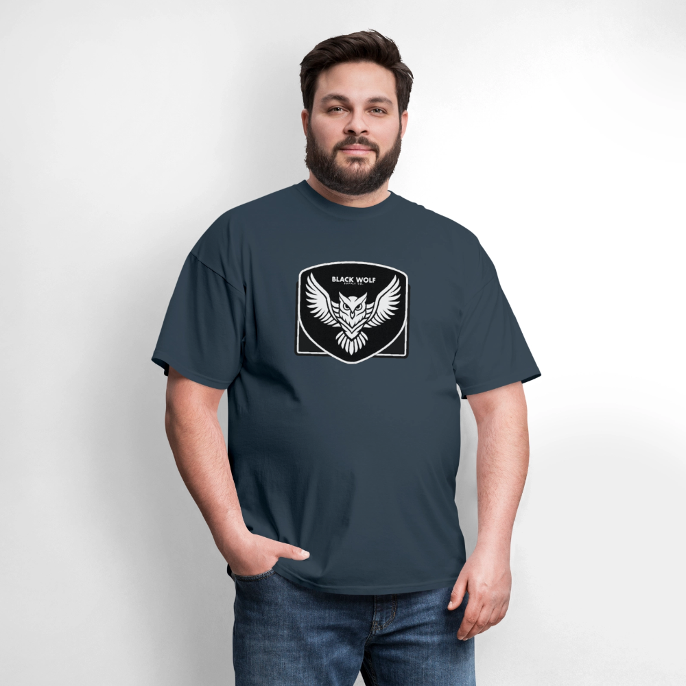 BLACK WOLF OWL TSHIRT -  blue dusk