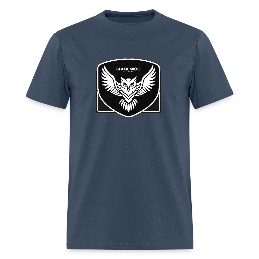BLACK WOLF OWL TSHIRT -  blue dusk