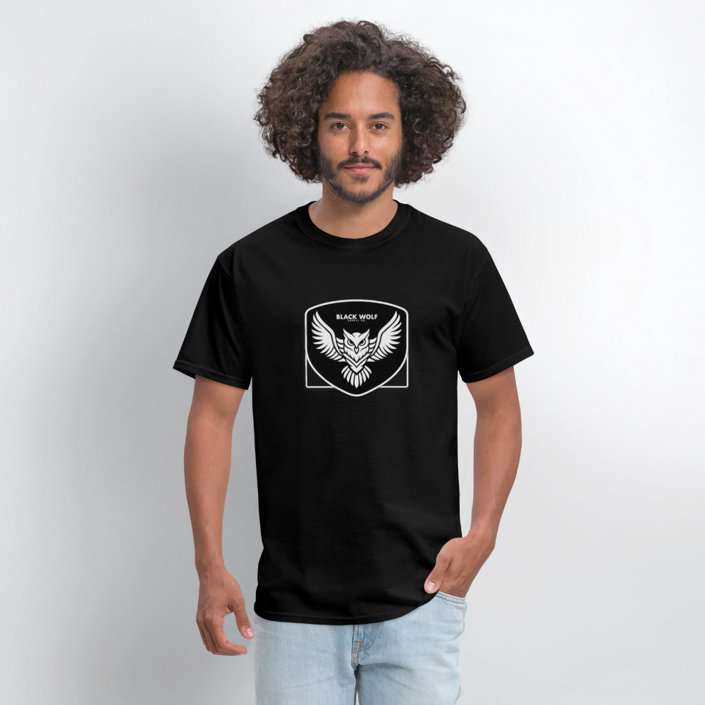 BLACK WOLF OWL TSHIRT - black